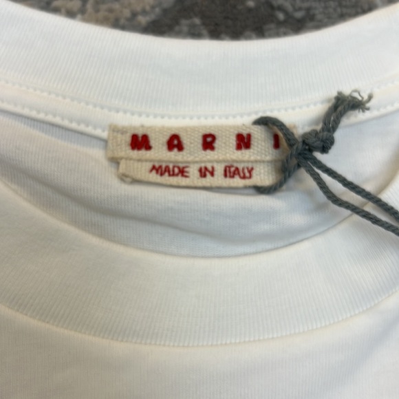 MARNI WHITE BIO COTTON T-SHIRT WITH RABBIT GRAPHICS - Picture 3 of 9